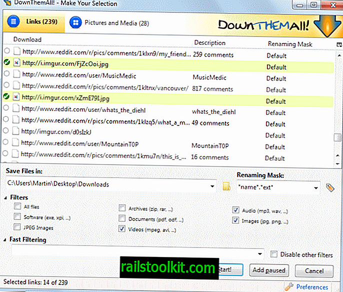 Utilisez DownThemAll pour télécharger en une fois tous les fichiers souhaités à partir de sites Web.