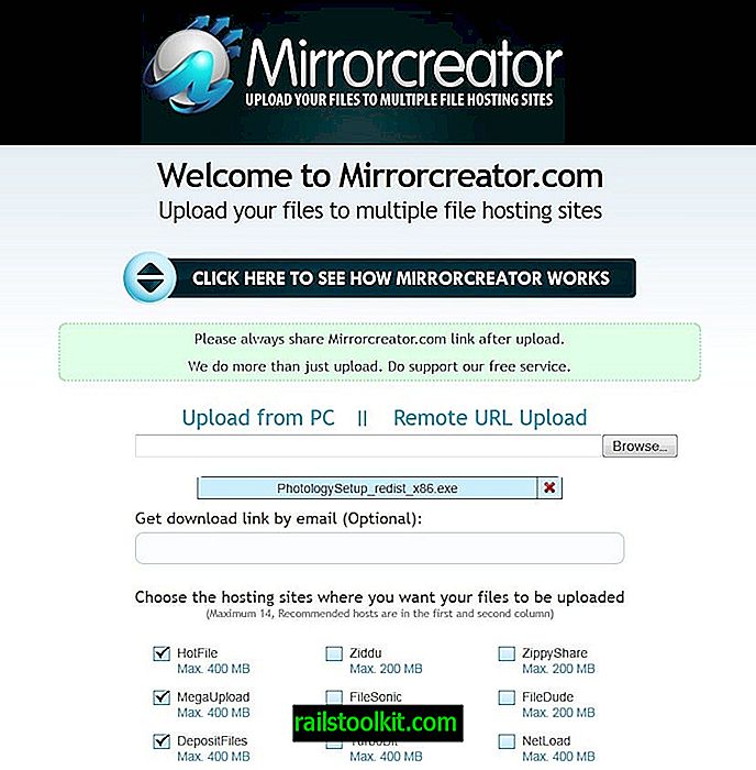 MirrorCreator, kohalike või kaugfailide üleslaadimine mitmesse faili hosti