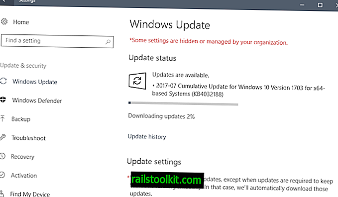 Windows 10 1703 KB4032188 verzió összesített frissítése