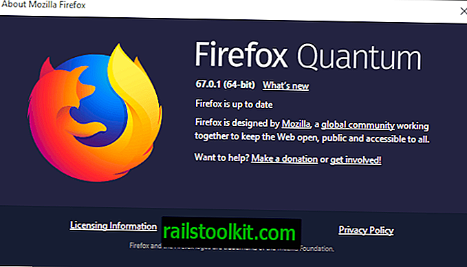 Informations de version de Firefox 67.0.1