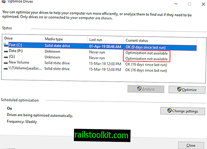 Fix "Optimierung nicht verfügbar" in "Laufwerke optimieren" in Windows