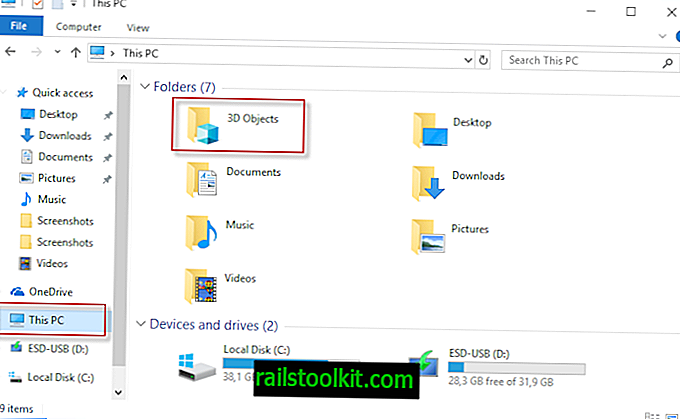 Usuń folder Obiekty 3D z tego komputera w systemie Windows 10